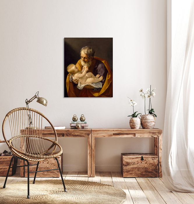Saint Joseph And Christ Child by Guido Reni